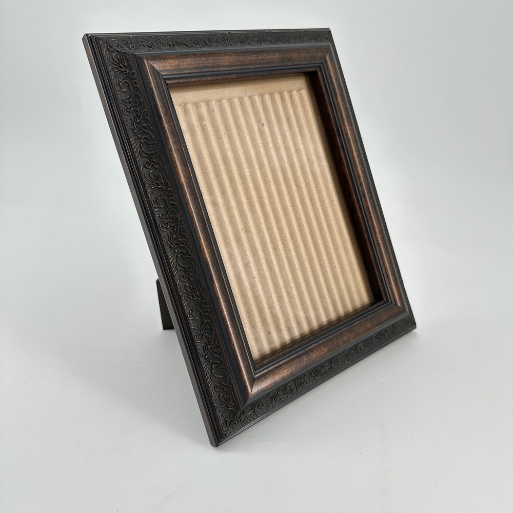 Ornate Dark Brown Embossed Scroll Picture Frame 5x7 Easel Back Gallery